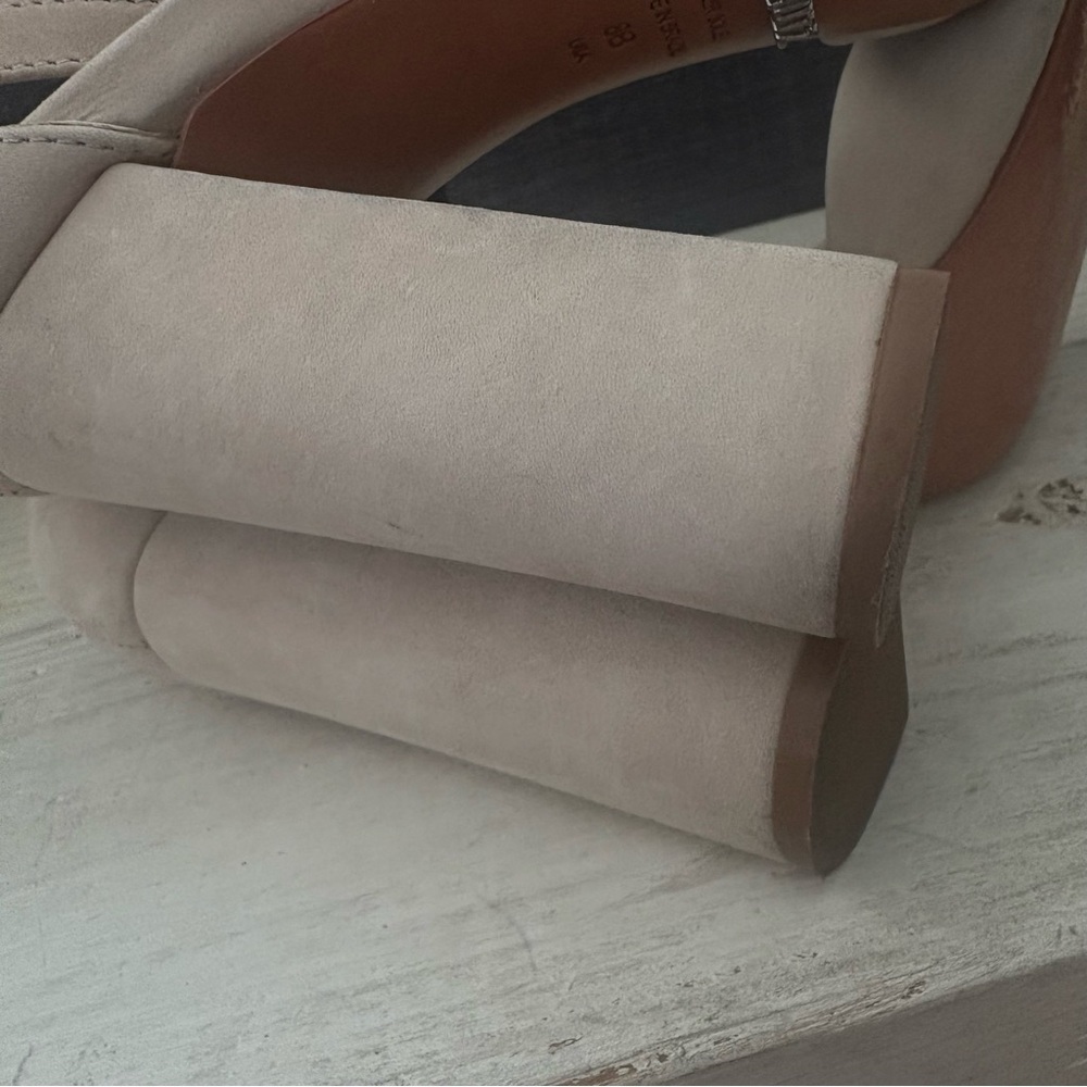 SCHUTZ Taupe Block Heel Sandals - Picture 14 of 16